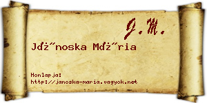 Jánoska Mária névjegykártya